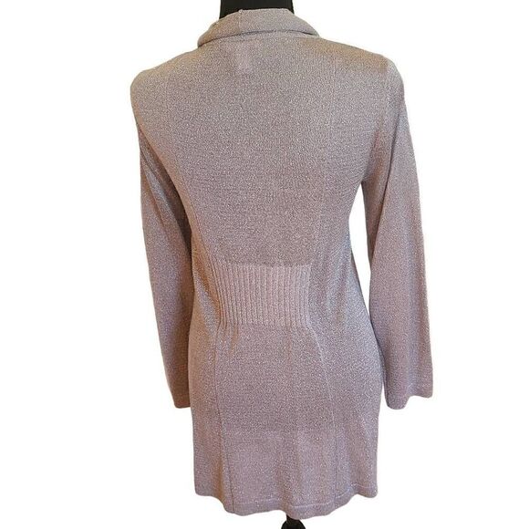 Chico's Womens Open Metallic Silver Metallic Gray Sweater Cardigan XS - Picture 4 of 11